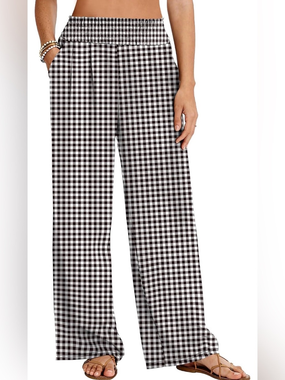 Wide-Leg Gingham Pants - Never Been Worn!